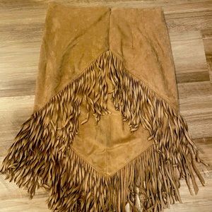 Express Fringe Suede Skirt - western style (Wild West west)